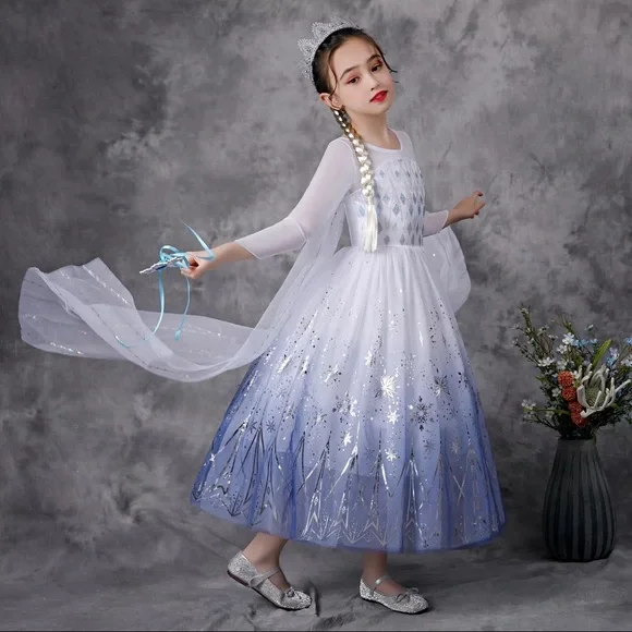 Luxury Frozen Elsa Sparkly Costume Dress 5018 - Picture 2 of 8